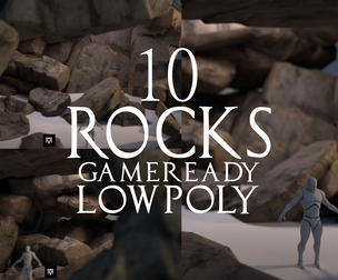 10 Rocks - Gameready - lowpoly