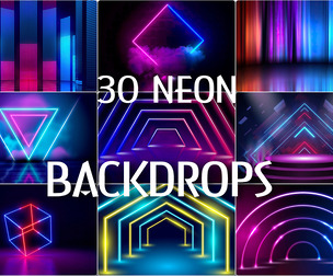30 NEON Glowing Stage Backdrop, Modern Lights
