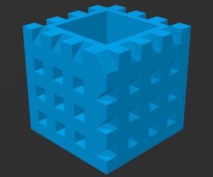 Checkered Block Box Storage Container