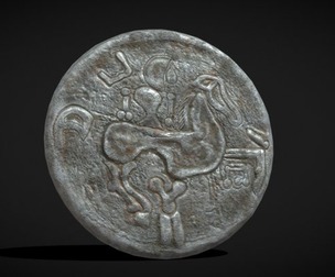 Medieval Engraved Horse Coin