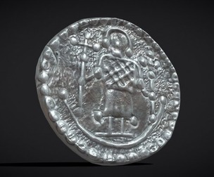 Medieval Engraved Man Coin
