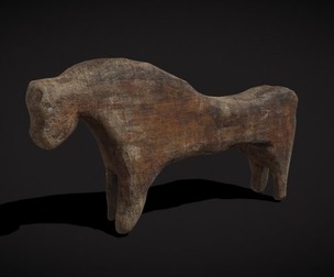Medieval Carved Horse Toy