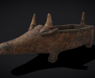 Medieval Carved Pig Container