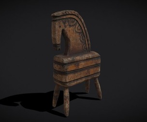 Carved Medieval Horse Toy