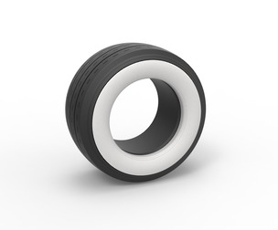 Whitewall race tire Scale 1:25