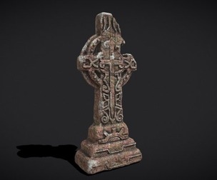 Broken Crusader Cross Gravestone