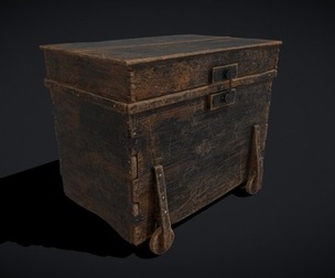 Wooden Rolling Chest