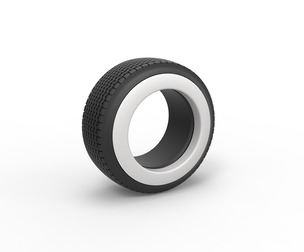 Dune buggy Whitewall rear tire V2 Scale 1 to 25
