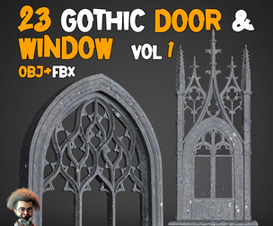 23 Gothic Door & Window 3D Model - Vol 1