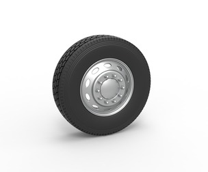 10 Oval Hole Front wheel of semi truck 1:25
