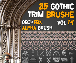 35 Gothic Trim Brushes – Vol 14