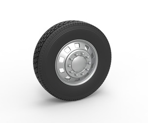 10 Square Hole Front wheel of semi truck 1:25