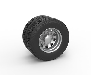 10 Square Hole Rear double wheel semi truck 1:25
