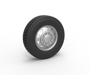 10 Triangular Hole Front wheel of semi truck 1:25