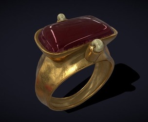 Ruby Pearl Gold Ring