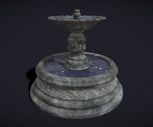 Round Ornamented Water Fountain