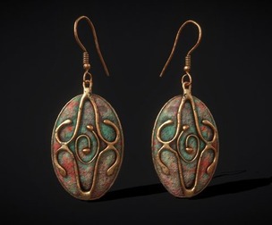 Corroding Oval Drop Earrings
