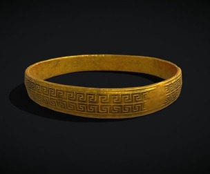 Greek Pattern Gold Ring