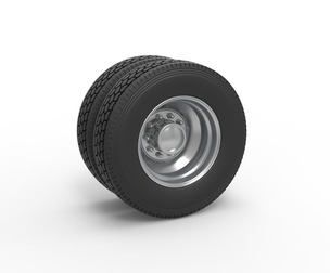 Rear custom wheel of semi truck V2 Scale 1:25