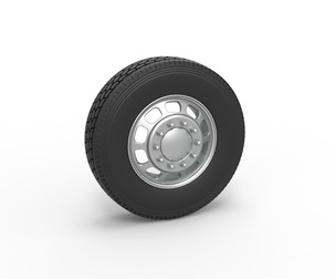 Front custom wheel of semi truck V3 Scale 1:25
