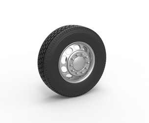 Front custom wheel of semi truck V4 Scale 1:25
