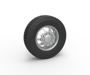 Front custom wheel of semi truck V5 Scale 1:25