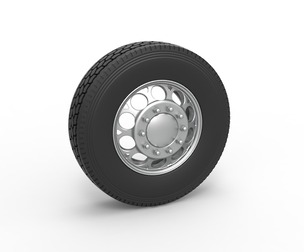 Front custom wheel of semi truck V6 Scale 1:25