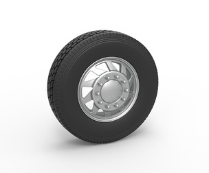 Front custom wheel of semi truck V7 Scale 1:25