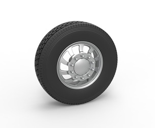 Front custom wheel of semi truck V8 Scale 1:25