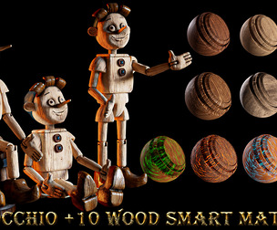 PINOCCHIO WITH 10 WOOD SMART MATERIALS