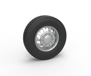 Front custom wheel of semi truck V9 Scale 1:25