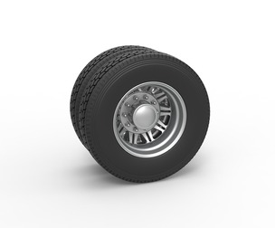 Rear custom wheel of semi truck V10 Scale 1:25