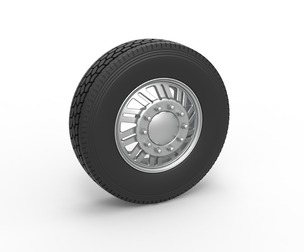 Front custom wheel of semi truck V11 Scale 1:25