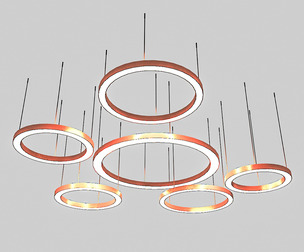 3D Circle Lamp Set model