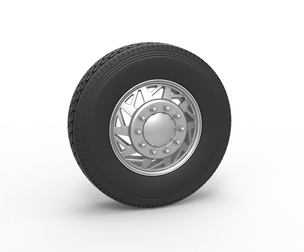 Front custom wheel of semi truck V14 Scale 1:25