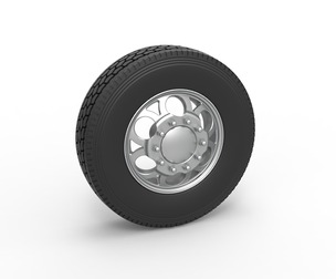 Front custom wheel of semi truck V15 Scale 1:25