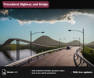 Procedural Highway and Bridge Generator