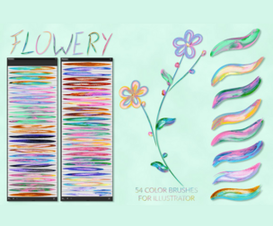 Flowery Illustrator Brushes