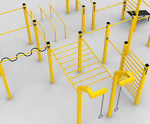 Street workout park gym low poly