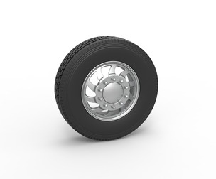Front custom wheel of semi truck V17 Scale 1:25