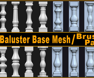 30 Baluster Base Mesh and Brushes Pack