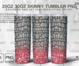 20oz Snake Skin Glitter Skinny Tumbler
