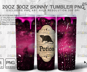 20oz Spooky Potion Skinny Tumbler Design