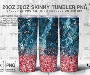 20OZ Glitter Pink Marble Skinny Tumbler