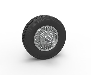 Front custom Slab wheel of semi truck 1:25