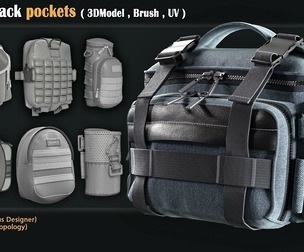 30 backpack pockets ( 3DModel , Brush , UV )