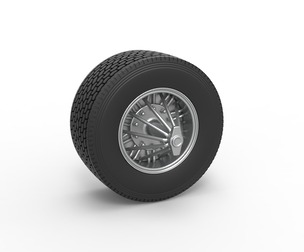 Super single custom Slab wheel of semi truck 1:25