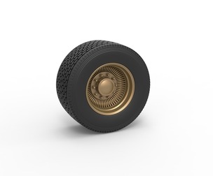 Super single custom wire wheel of semi truck 1:25