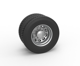 Rear custom wheel of semi truck V20 Scale 1:25