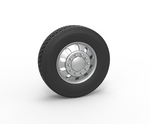Front custom wheel of semi truck V21 Scale 1:25